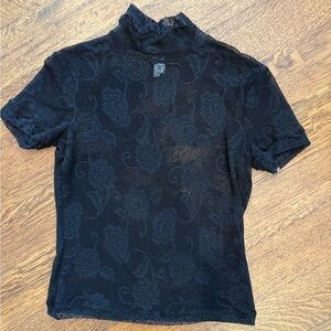 Dolce & Gabbana Black Lace Stretch Top | IT 42 / US 6 | Evening Designer Blouse